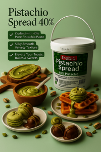 Trebia Pistachio Spread 40% 1kg| Creamy Spread with Roasted Pistachios | Ideal for Ice Creams Toppings, Chocolates, Baking & Desserts