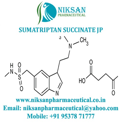 Sumatriptan Succinate - Cas No: 103628-48-4, Molecular Formula: C14h21n3o2s, Appearance: White To Off-white Powder, Purity: 99%, Shelf Life: 3 Years
