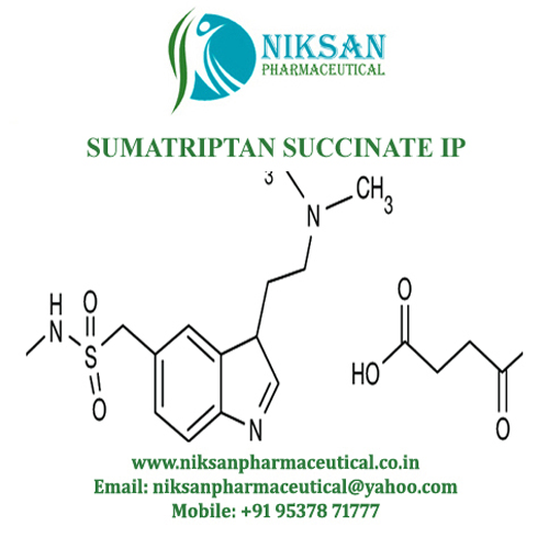 Sumatriptan Succinate - Cas No: 103628-48-4, Molecular Formula: C14h21n3o2s, Appearance: White To Off-white Powder, Purity: 99%, Shelf Life: 3 Years