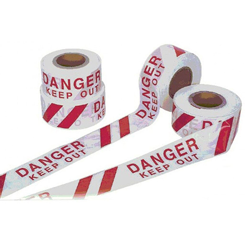 Barrier Tape - Color: White With Red