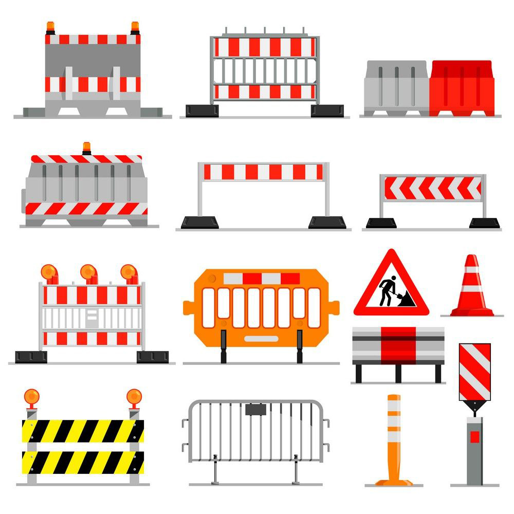 Road Barrier - Color: Red / Yellow