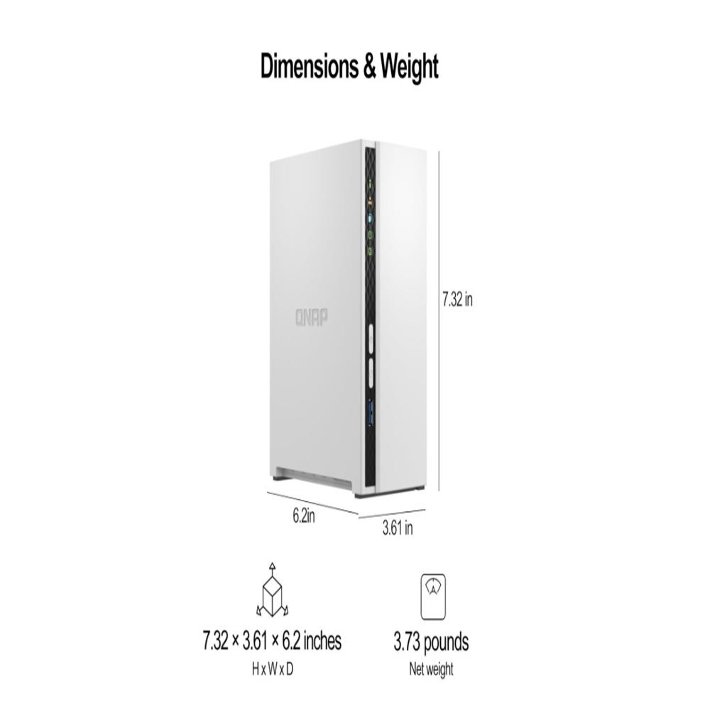 Qnap Ts-233-us 2 Bay Affordable Desktop Nas With Arm Cortex-a55 Quad-core Processor And 2 Gb Ddr4 Ram (diskless) - Os Supported: Qts 5.2.5