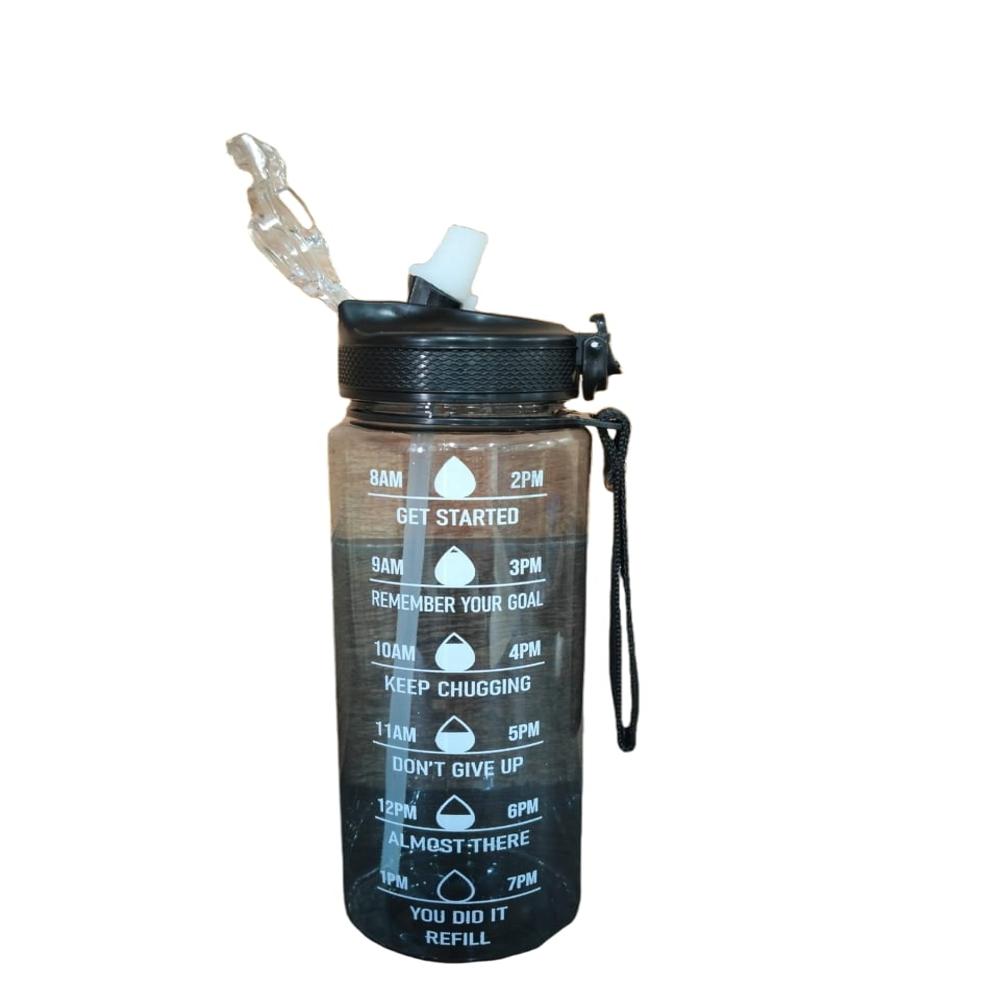 Motivational Water Bottle Black Color