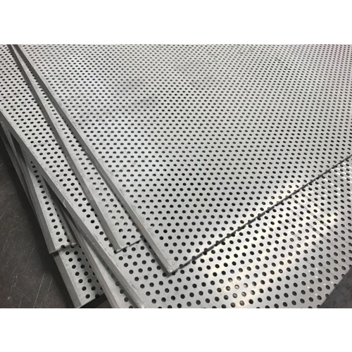 Stainless Steel Perforated Sheet - Standard Size, Silver Finish | Rust-Proof Material, Galvanized Surface Treatment, Square Shape