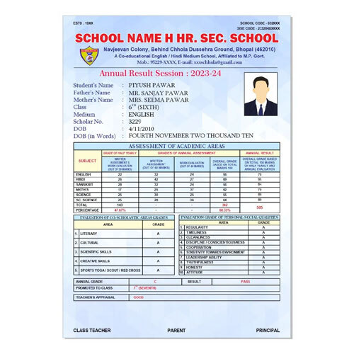 Printing Marksheet