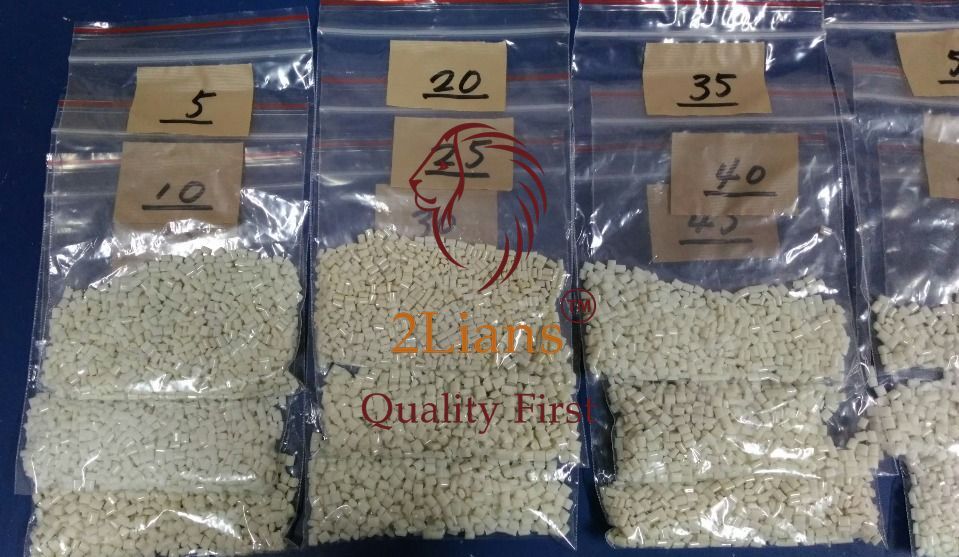 PET recycled pellets White