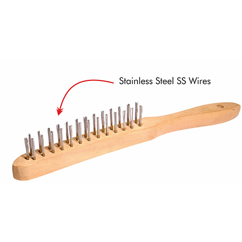 Brhss2W Wire Brush W-Ss Wire 2 Rows & Wooden Handle - Application: Cleaning Base Metal Before Welding