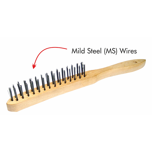 Brhms2W Wire Brush W -Ms Wire 2 Rows & Wooden Handle - Application: Cleaning Base Metal Before Welding