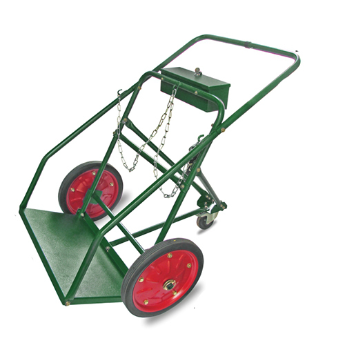 Cyt14Ch3W Cylinder Trolley 14 Rubber Wheel Continuous HandleDouble Cylinder 3 Wheel Support-Assembled - Color: Green