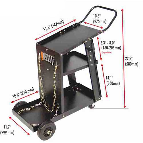 Mimc Mig Welding Cart Standard - Color: Black