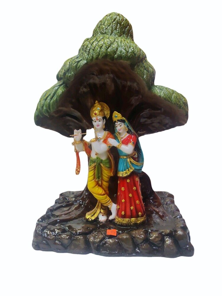 Polished Marble Radha Krishna Statue