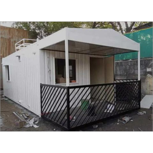 Portable Cabin - Steel Structure, 20 Feet Long, White & Blue Colors | Versatile Office Use With Customizable Wall Panel Thicknesses