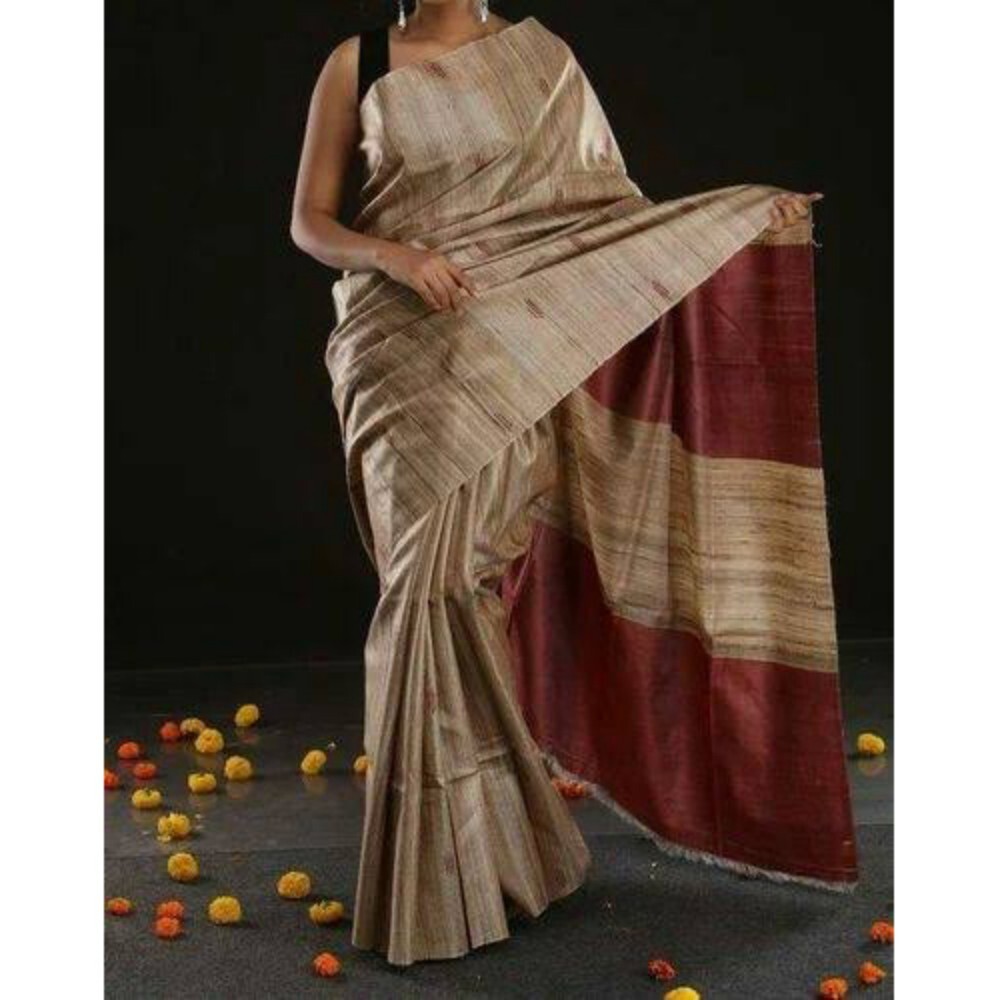 Tussar Ghicha Silk Saree