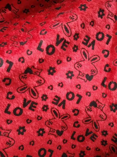 Soft Toy Rubber Print Fur Fabric - Attributes: Washable