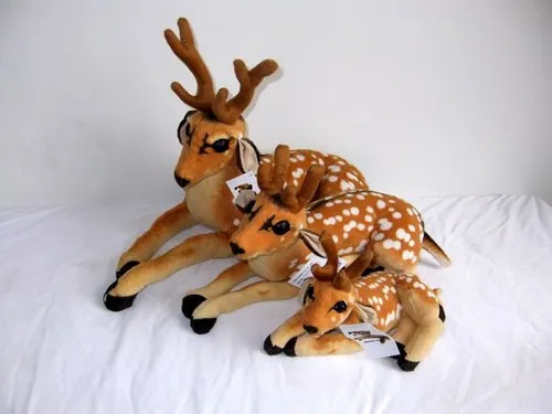 32 Cm Unstuffed Lying Deer Soft Toy - Color: Brown
