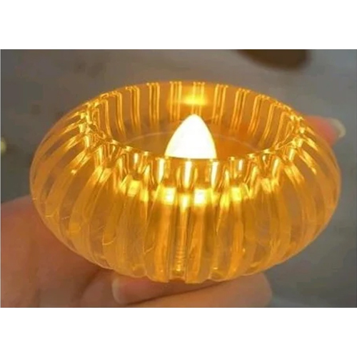 Round Glass Led Candle - Color: Yellow
