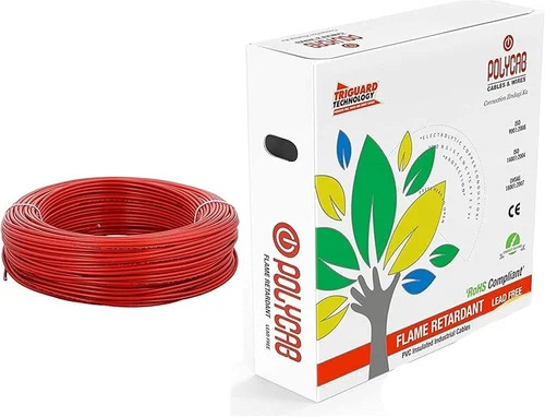 Polycab Primma 0.75 Sqmm Wire, Multistrand, Lf Fr ,90M,Red - Color: Red