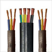 Submersible Flat Cable - Pvc Material, Standard Size, Black Color | 3 Cores, Durable Design For Electrical Fittings, 1-year Warranty