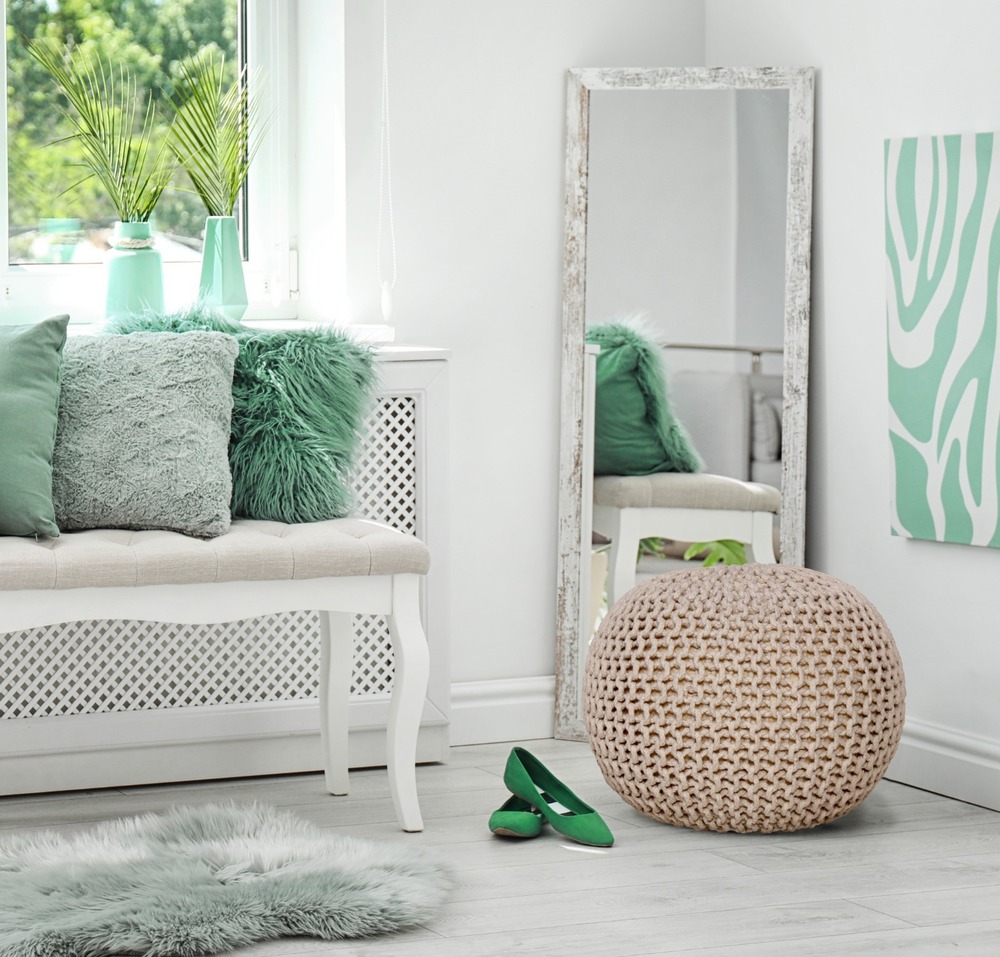 Cotton Knitted Pouffe - Application: Home / Hotel / Restaurant