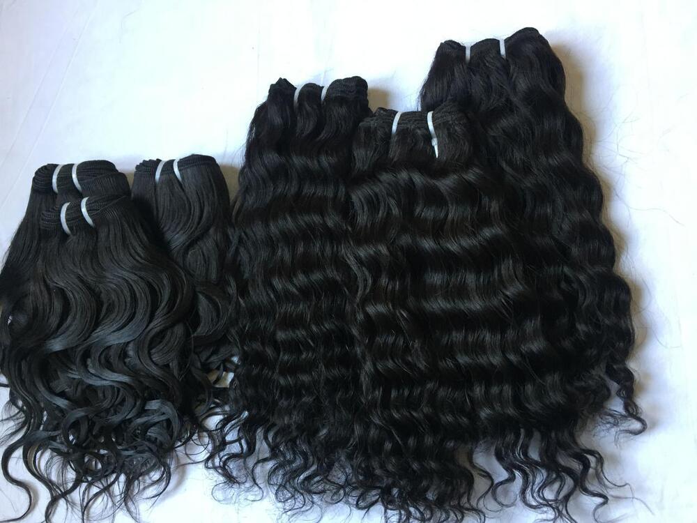 INDIAN WAVY HUMAN HAIR EXTENSIONS TEMPLE HUMAN HAIR