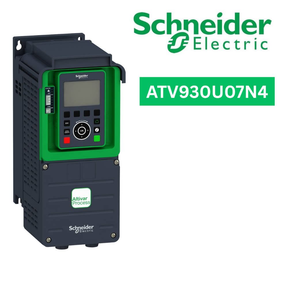 Atv930u07n4-variable Speed Drive, Altivar Process Atv900, Atv930, 0.75kw, 400 To 480v, With Braking Unit, Ip21 - Color: Black