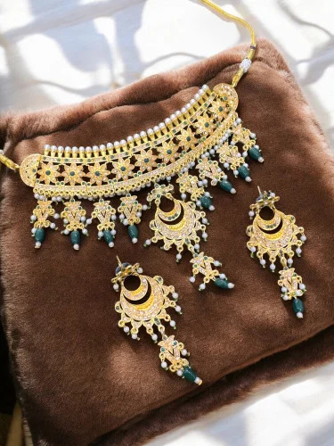 Ladies Gold Plated Choker Necklace Set