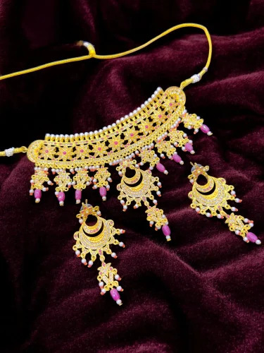 Gold Plated Choker Necklace Set