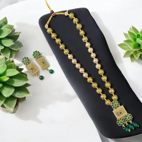 Gold Plated Pearl Necklace Set
