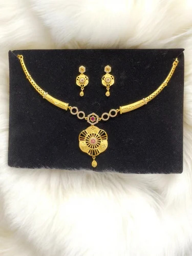 Party Wear Gold Plated Necklace Forming Necklace Set