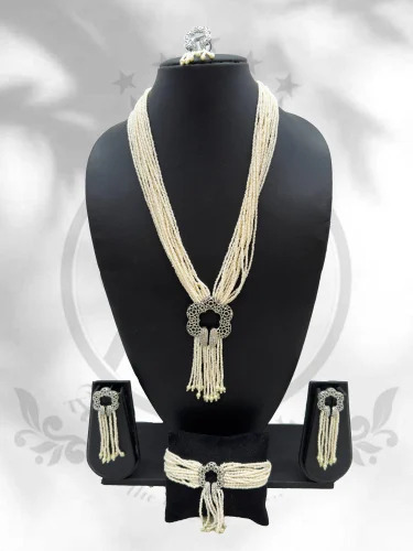 Rhodium Plated Pendant Set