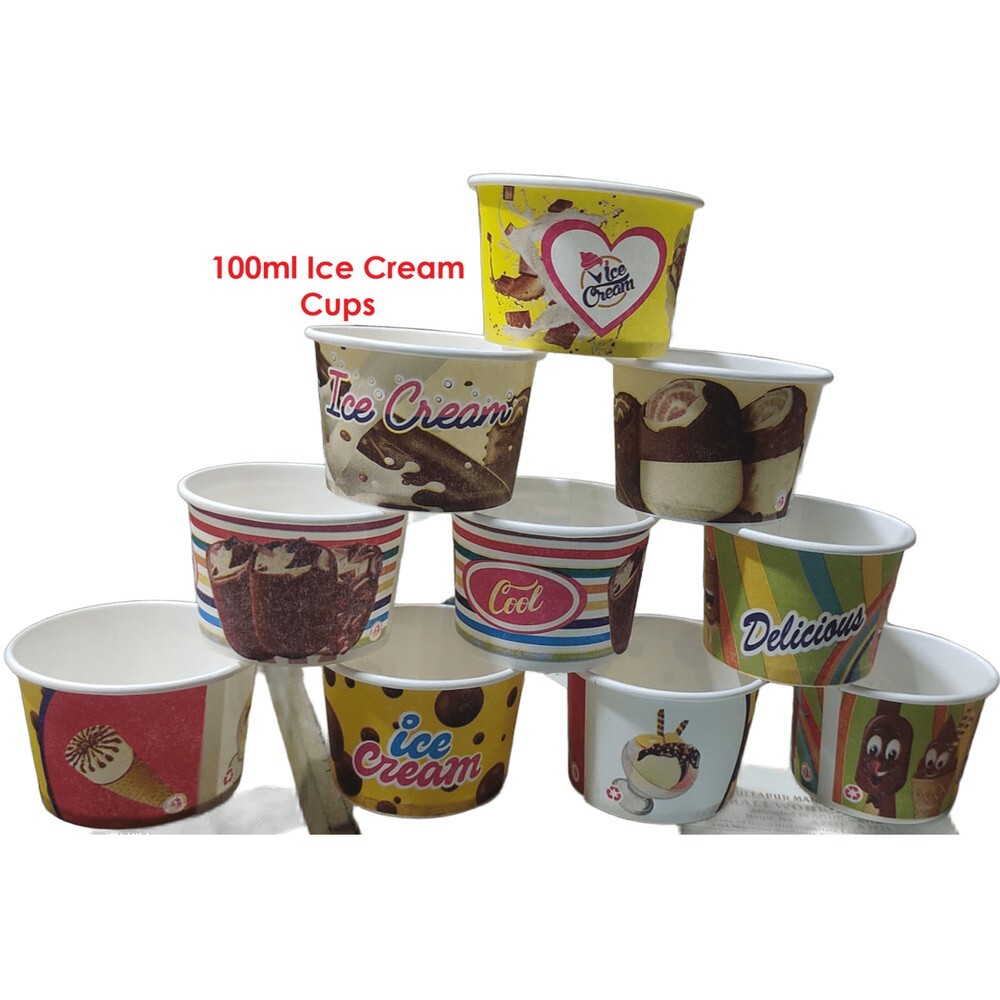 Ice Cream Cup - Capacity: 100 Milliliter (Ml)