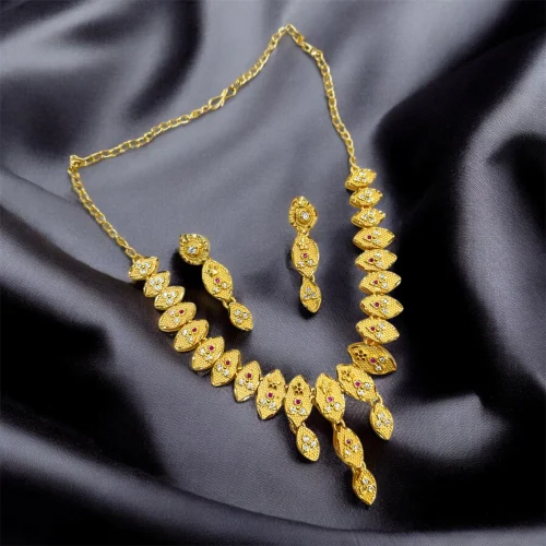 One Gram Gold Forming Long Necklace Set