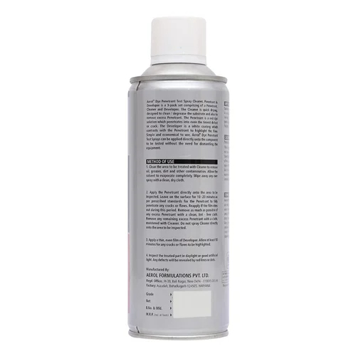 Aerol Dye Penetrant Test (Dpt) Spray (Penetrant) Grade 9910, 277g - Hardness: Hard