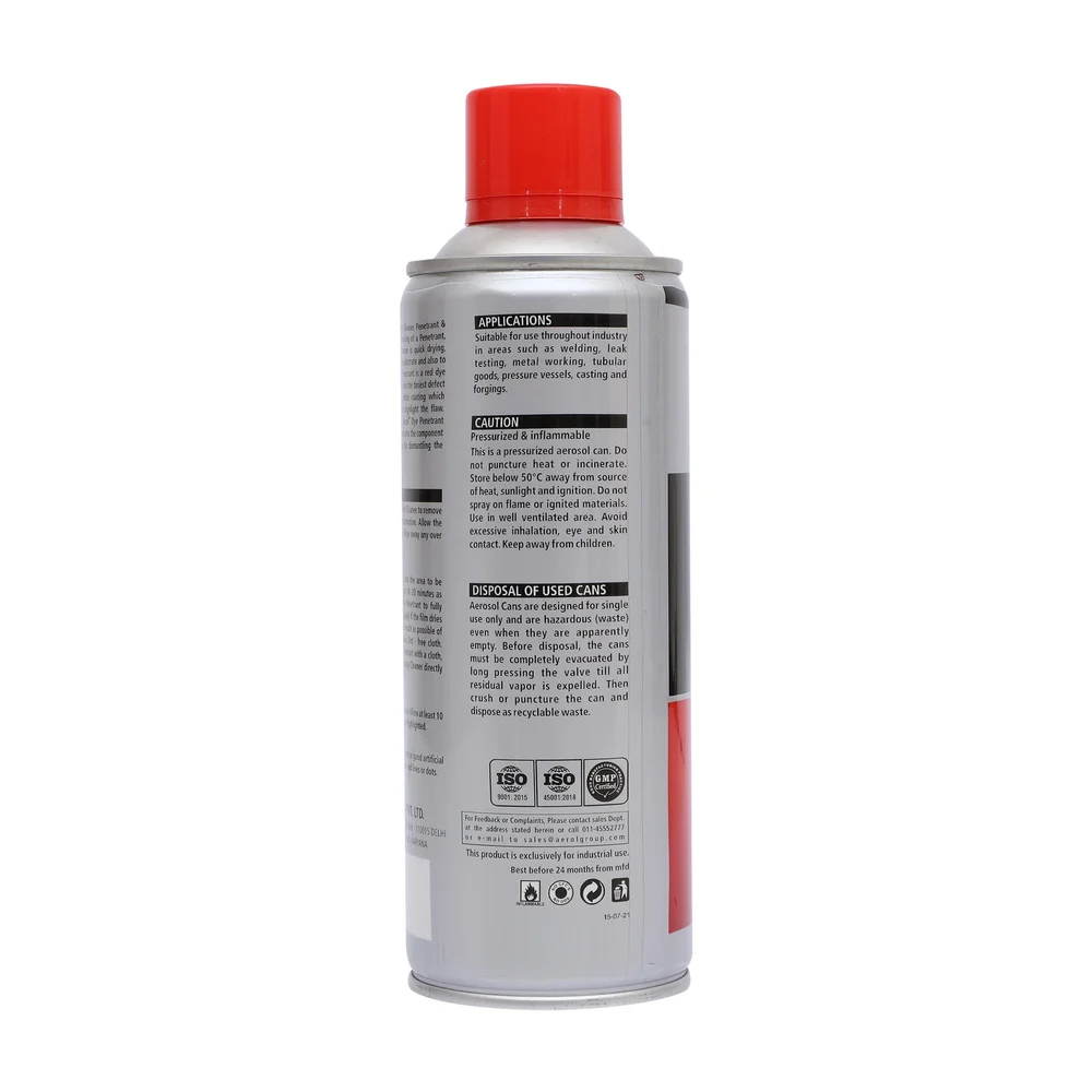 Aerol Dye Penetrant Test (Dpt) Spray (Penetrant) Grade 9910, 277g - Hardness: Hard