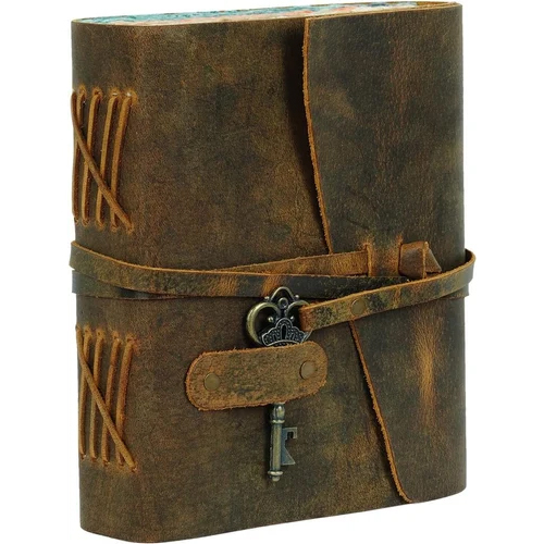Vintage Leather Journal For Women Men 5 Color Deckle Edge Paper - Color: Different Available