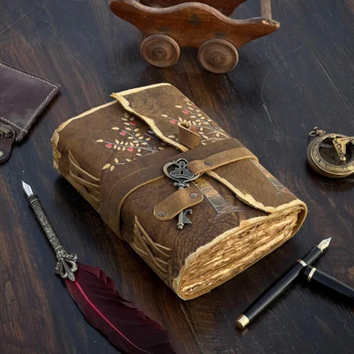 Leather Deckle Edge Diary - Color: Various Available