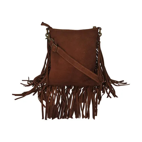 Ladies Fringe Side Leather Bag - Color: Different Available
