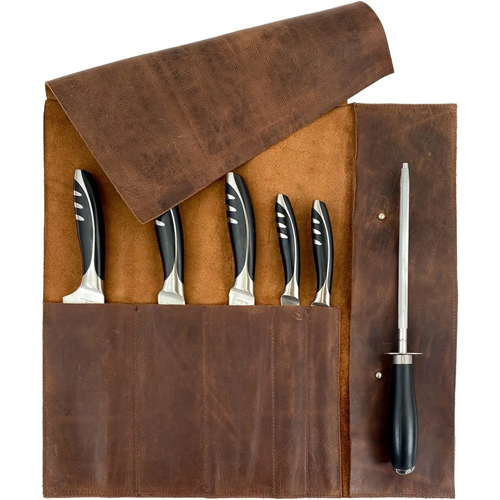 Kitchen Knife Roll Storage Organizer (5 Pockets)