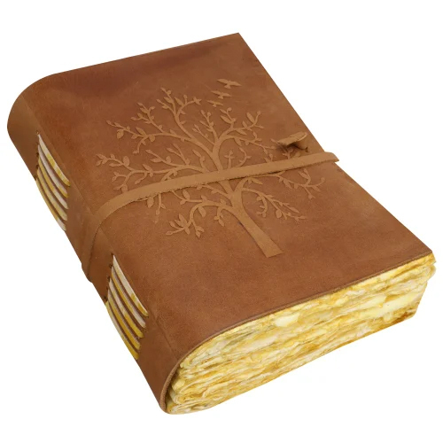 Tree Embroidered Vintage Paper Journal - Color: Various Available