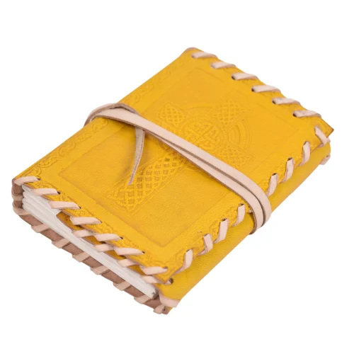 Leather Journal With A Alti Cross Embossed Front Soft Cover With Vintage Leather Strap Closer - Color: Different Available
