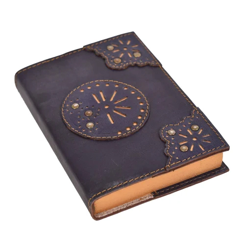 Leather Journal With Cutting Design Corner Edging - Color: Different Available