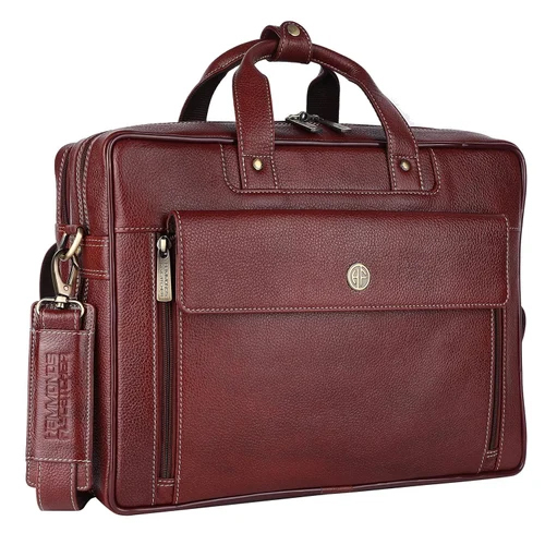 Genuine Leather Office Bag Mac Book Expandable - Color: Different Available