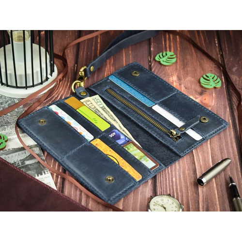 Genuine Leather Wristlet Wallet - Color: Different Available