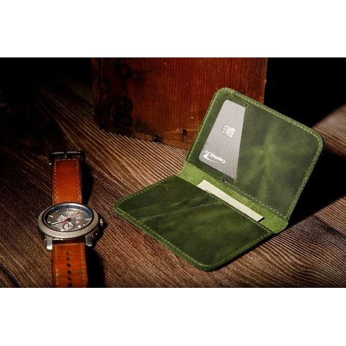 Leather Minimalist Wallet Personalized Card Holder Ultra - Color: Different Available