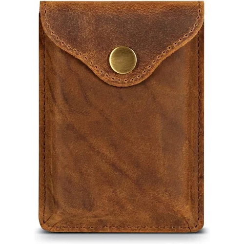 Rown Leather Card Holder With Protection - Color: Different Available