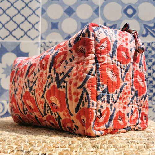 Quilted Cotton Wash Bag Toiletry Bag - Color: Different Available