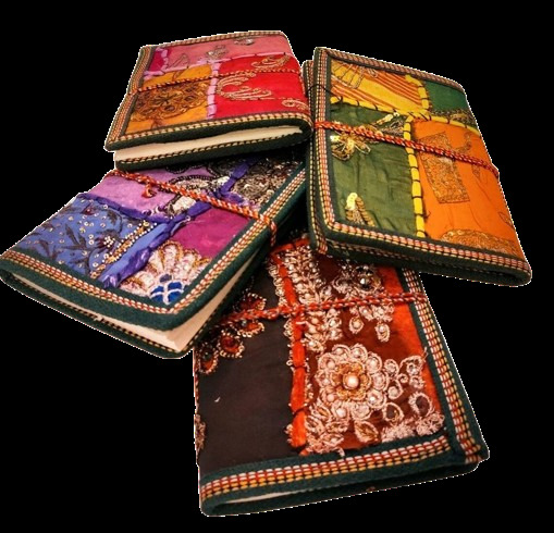 Handmade Assorted Sari Fabric Diary - Application: Personal & Gifting