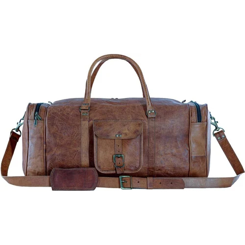 Leather Duffel Bag Travel Handmade Duffle Unisex Bag - Color: Different Available