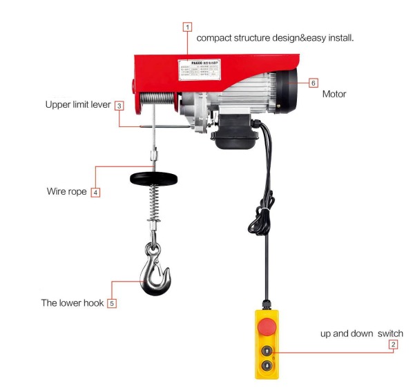 Pa Hoist Mini Electric Hoist - Capacity: 0.5 T/hr
