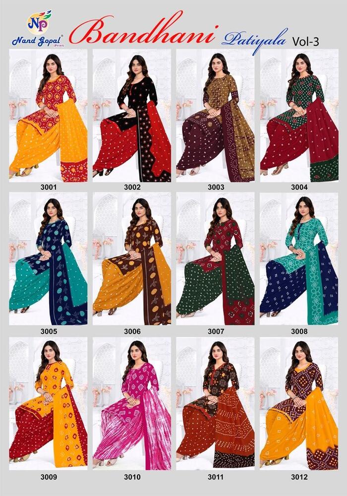 Ng Bandhani Patiyala Vol-3  Dress material